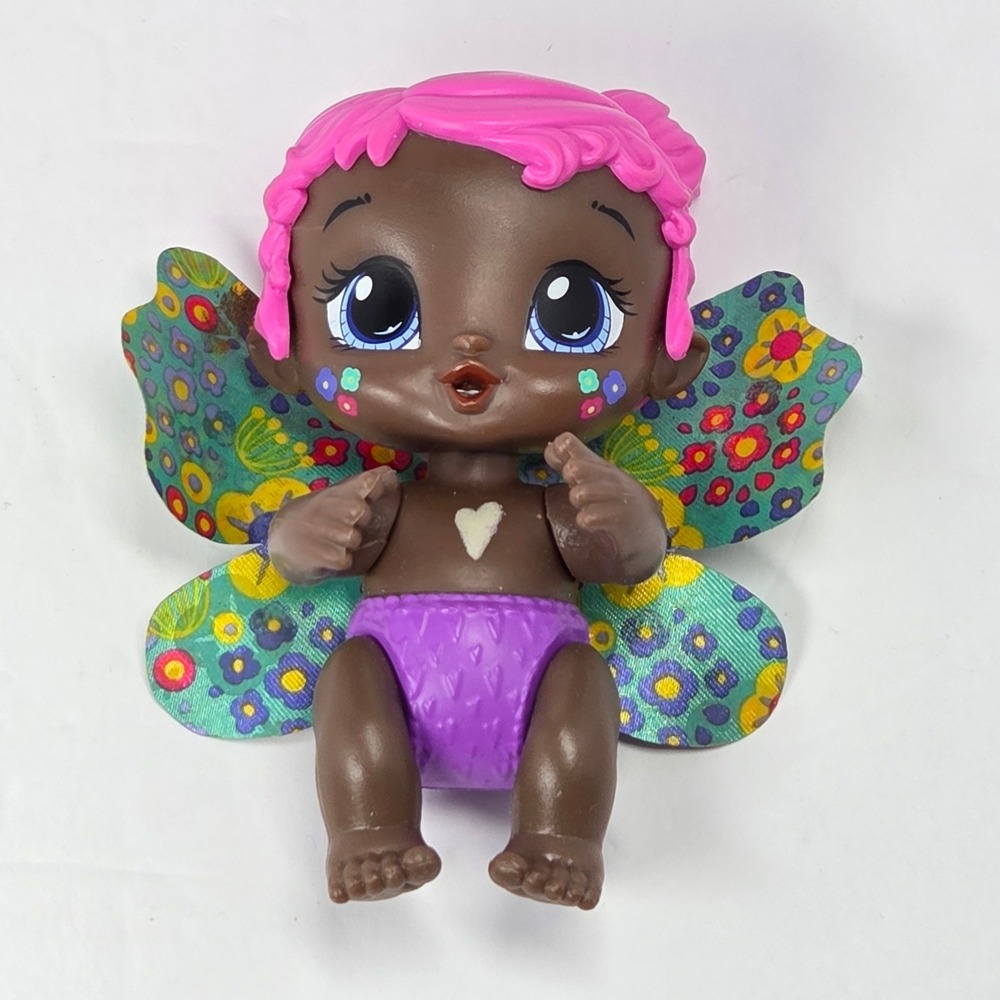 Baby Alive GloPixies Minis Aqua Flutter Dark Skin Pink Hair Fairy Doll 3.75 Inch